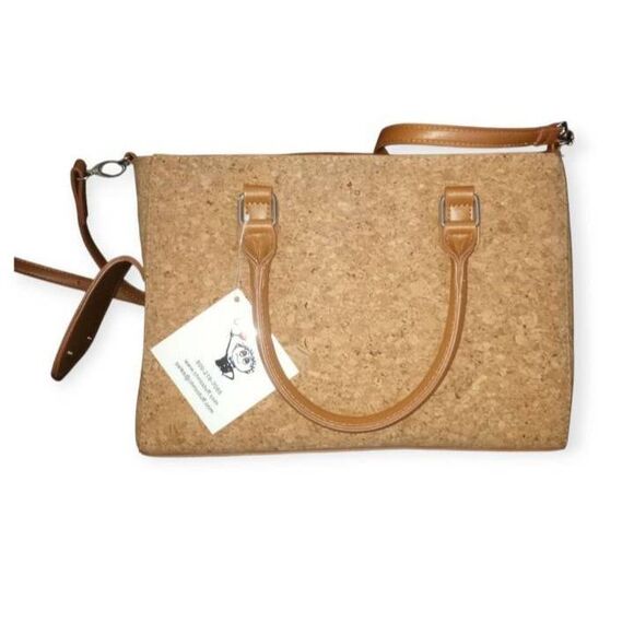 Chris's Closet Elegant Tan Cork Wine Carrier Bag NWT. - Picture 6 of 11